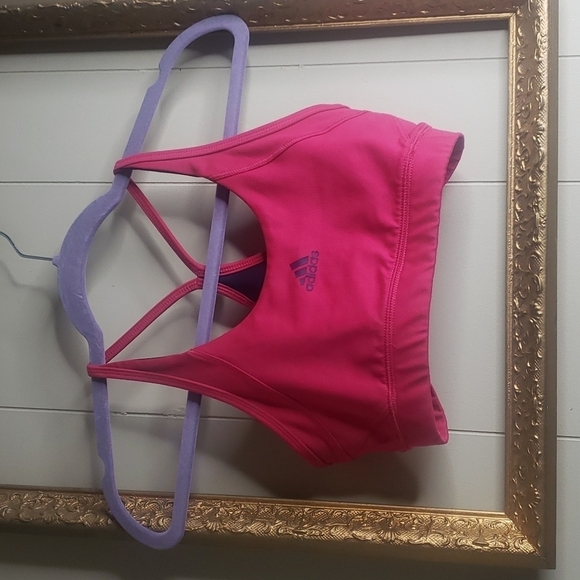 Adidas Dark Pink Razor Back Sports Bra - Picture 1 of 5